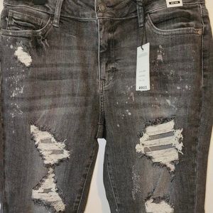 NWT Judy Blue Black Distressed Jeans